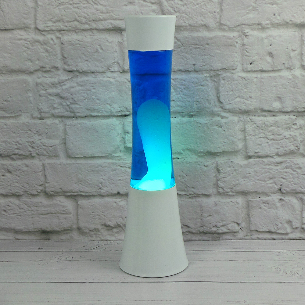 Bliss Motion Große Lava Lampe Entspannend Hellblau Liquid White Wax ...