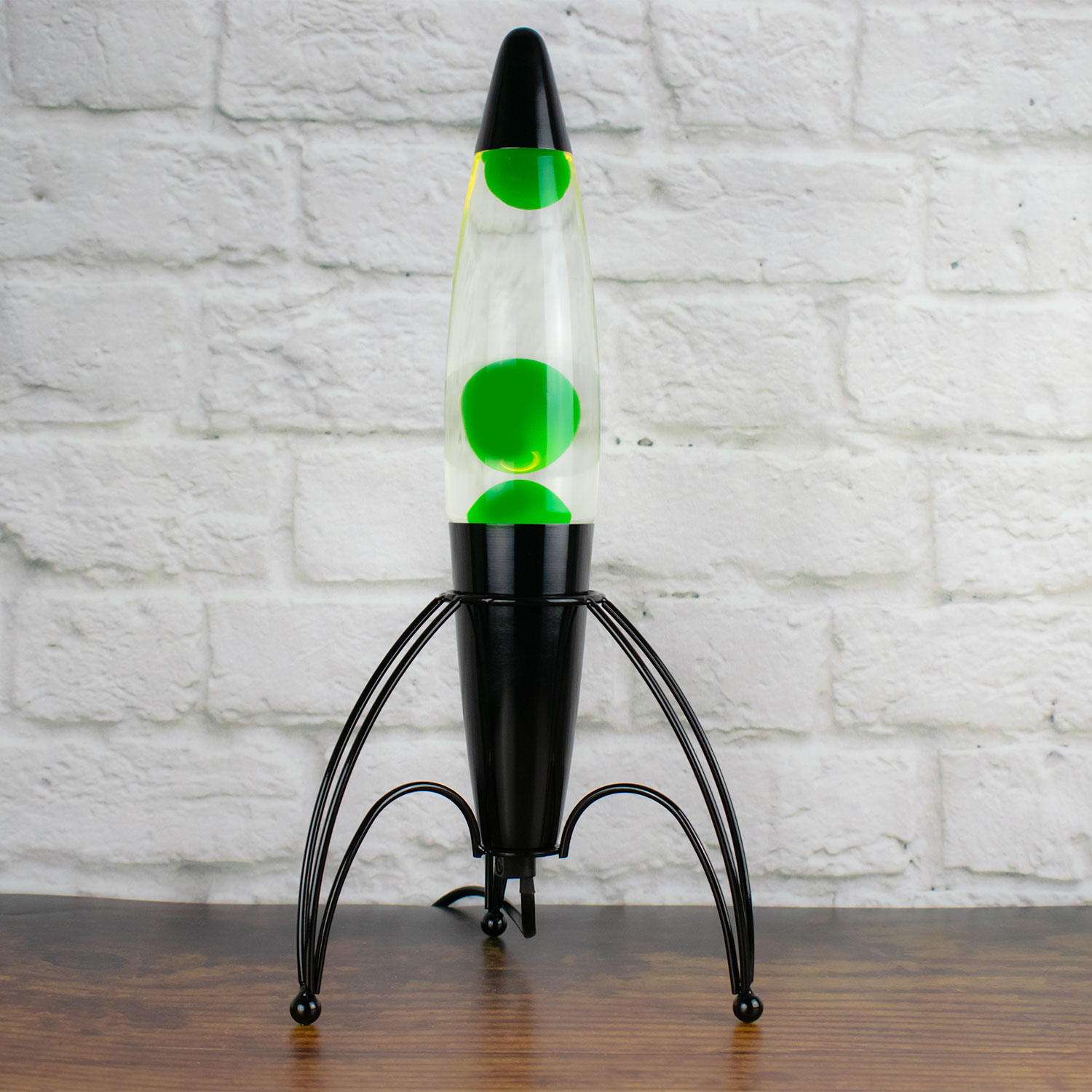 Rocket Motion Lava Lamp Relaxing Clear Liquid Neon Green Wax Gift | eBay